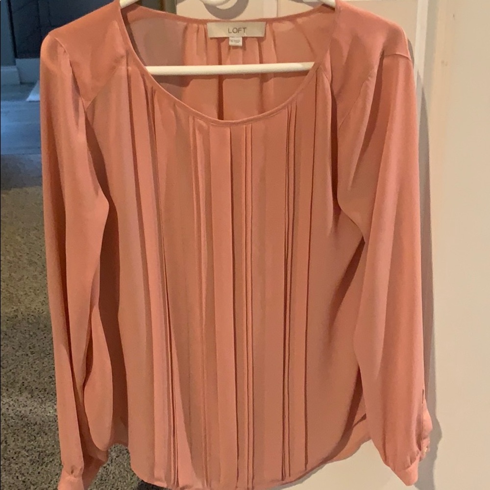 Loft sheer peach/pink blouse